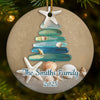 Custom Sea Glass Ceramic Ornament - Personalized Christmas Birthday Gifts For Mom, Dad, Brother, Sister, Kids, Beach Lovers - Seas Hold Our Story
