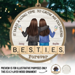 Custom Name Best Friend Gifts - Personalized 2 Layers Ornament