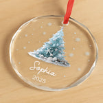 Custom Name Seashell Christmas Tree Gifts - Personalized Glass Ornament