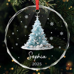 Custom Name Seashell Christmas Tree Gifts - Personalized Glass Ornament