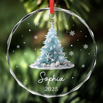 Custom Name Seashell Christmas Tree Gifts - Personalized Glass Ornament
