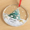 Custom Sea Glass Circle Glass Ornament - Personalized Christmas Birthday Gifts For Mom, Dad, Brother, Sister, Kids, Beach Lovers - Coastal Christmas Magic