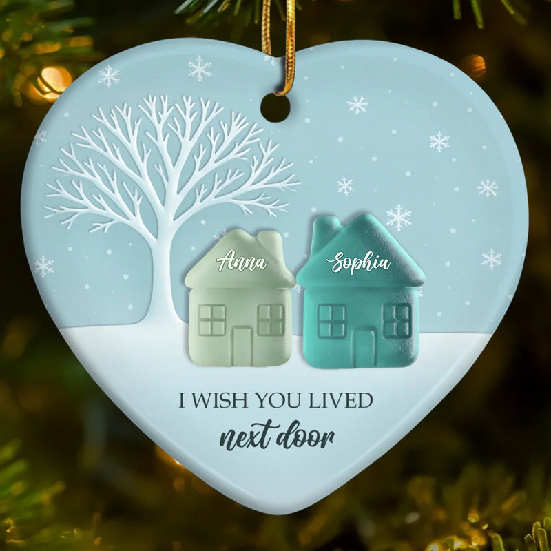 Custom Name Neighbor Christmas Gifts - Personalized Ceramic Ornament