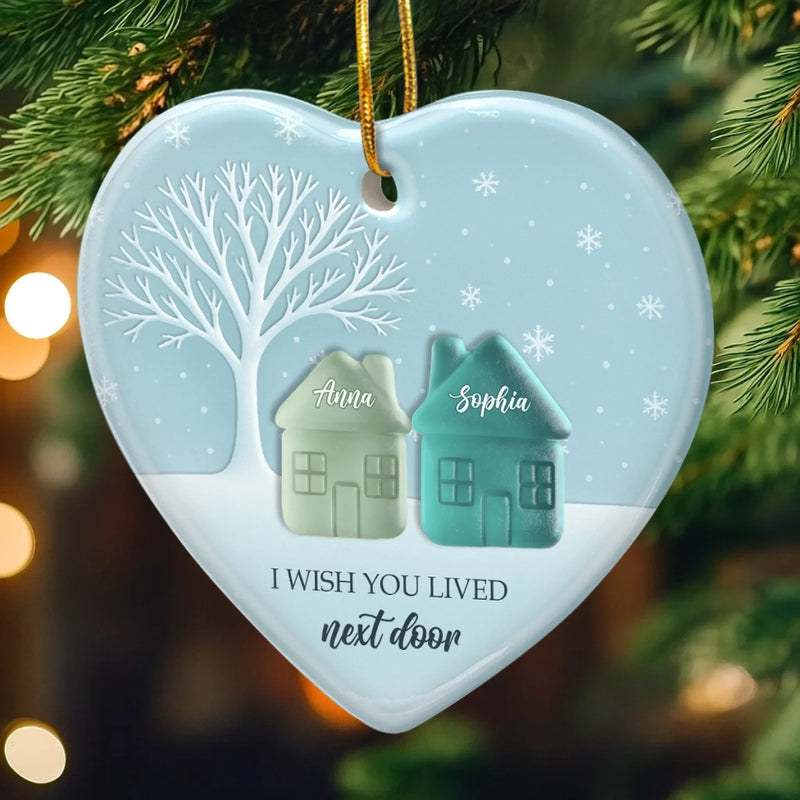 Custom Name Neighbor Christmas Gifts - Personalized Ceramic Ornament