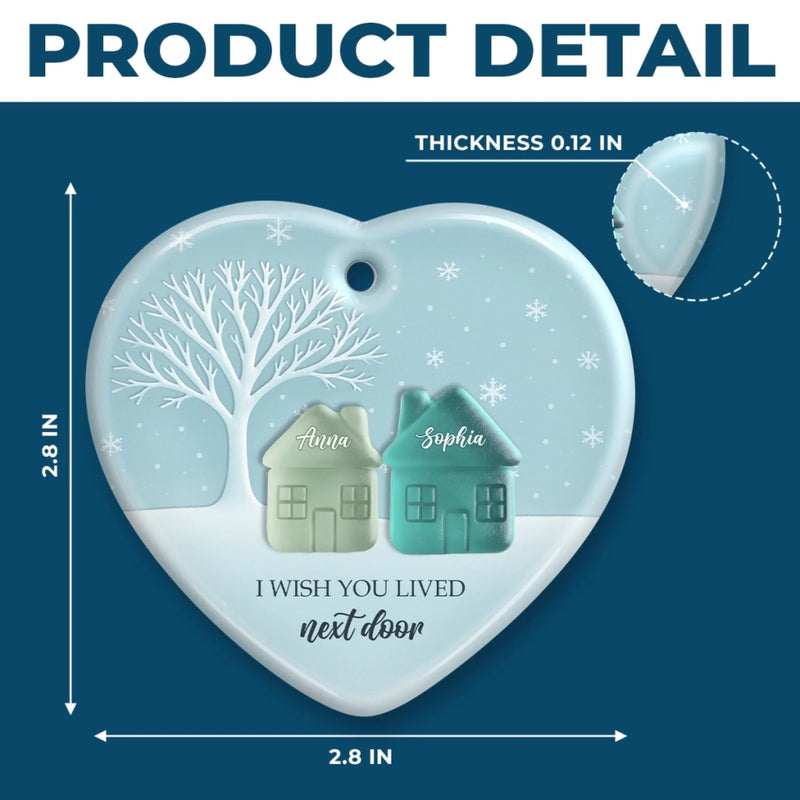 Custom Name Neighbor Christmas Gifts - Personalized Ceramic Ornament