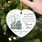 Custom Family Name Neighbor Thank You Gifts - Personalized Ceramic Ornament