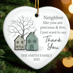 Custom Family Name Neighbor Thank You Gifts - Personalized Ceramic Ornament