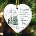 Custom Family Name Neighbor Thank You Gifts - Personalized Ceramic Ornament