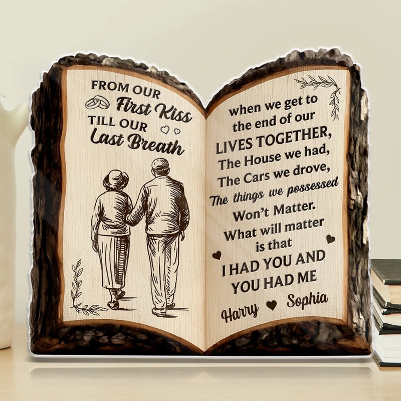 Custom Acrylic Plaque - Personalized Anniversary Wedding Gifts For Husband And Wife, Him And Her - Two Souls One Warm Light