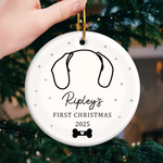 Custom Name Dog First Christmas Gifts - Personalized Ceramic Ornament
