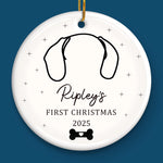 Custom Name Dog First Christmas Gifts - Personalized Ceramic Ornament