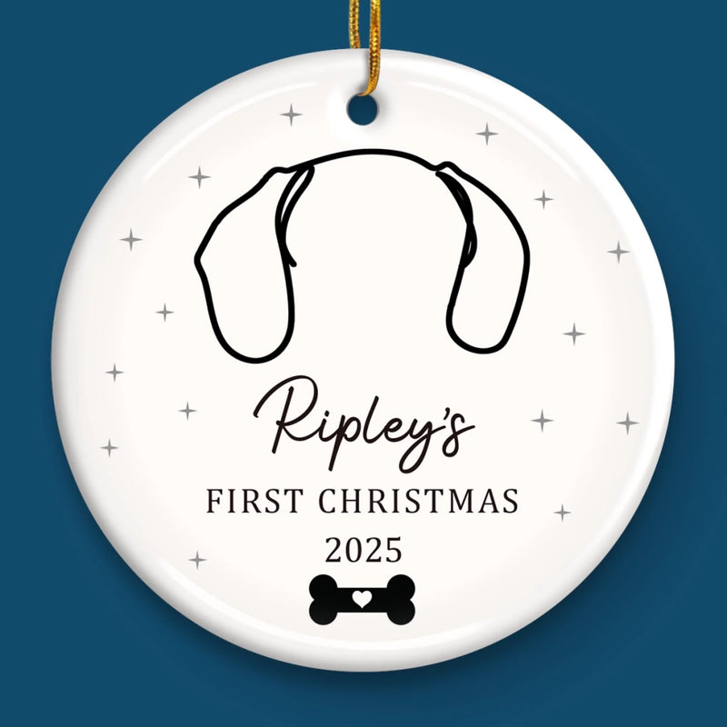 Custom Name Dog First Christmas Gifts - Personalized Ceramic Ornament