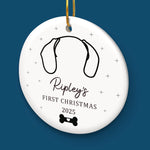 Custom Name Dog First Christmas Gifts - Personalized Ceramic Ornament