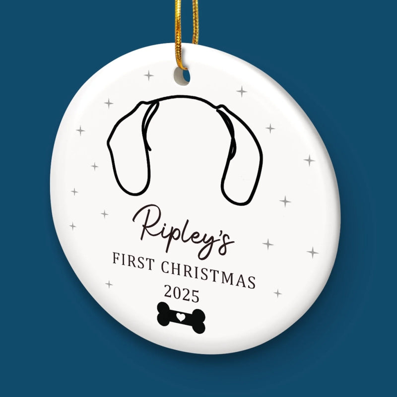 Custom Name Dog First Christmas Gifts - Personalized Ceramic Ornament