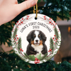 Custom First Christmas Pet Ceramic Ornament - Personalized Christmas Birthday Gifts For Dog Lovers, Cat Lovers, Pet Dad And Mom, New Pet Ornament - Barking Through The Snow