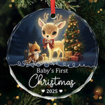 Custom Name Baby's First Christmas Gifts for Baby - Personalized Glass Ornament