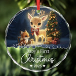 Custom Name Baby's First Christmas Gifts for Baby - Personalized Glass Ornament