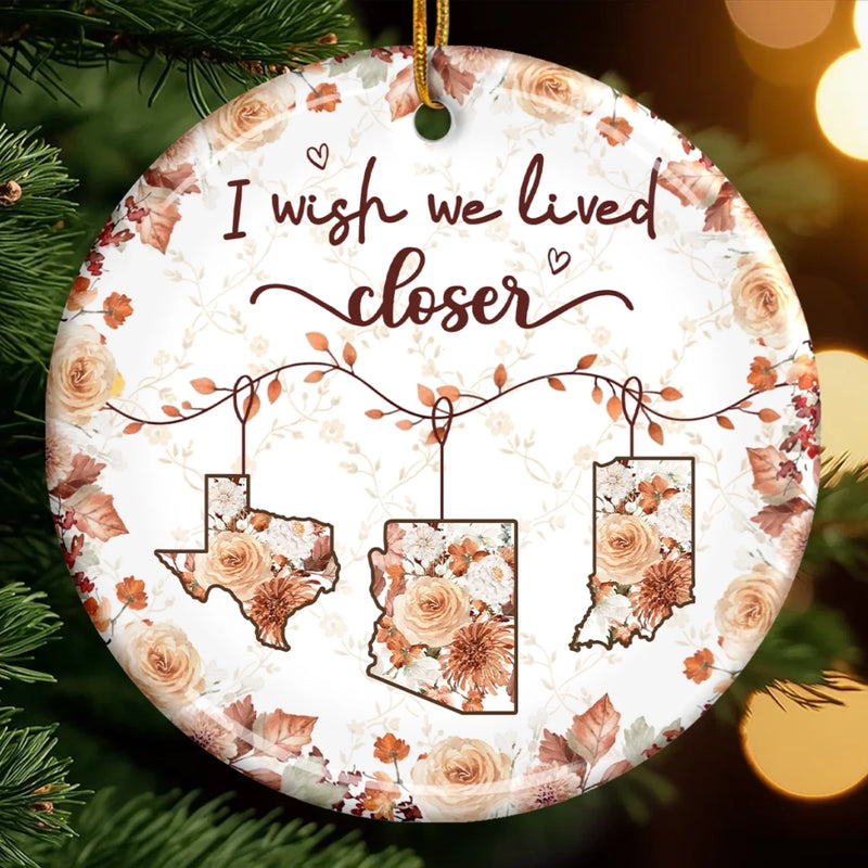 Custom Long Distance Ceramic Ornament - Personalized Best Friend Christmas Birthday Gifts For Women, Besties, Sisters, BFF - Space Between Love Within