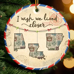 Long Distance Family Christmas Keepsake - Ceramic Ornament