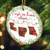Custom Long Distance Ceramic Ornament - Personalized Best Friend Christmas Birthday Gifts For Women, Besties, Sisters, BFF - No Miles Between Hearts