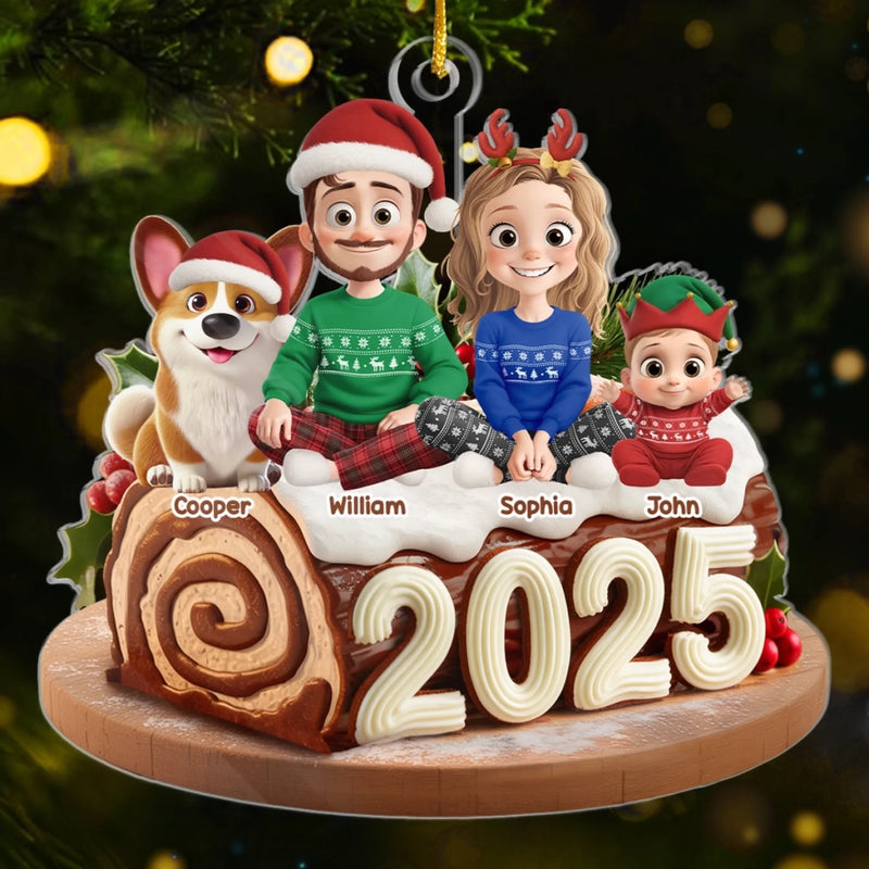 Custom Acrylic Ornament - Personalized Christmas Birthday Gifts For Family, Dog Cat Lovers - Home Baked, Heart Made