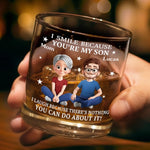 Custom Name Funny Gifts for Son from Mom - Personalized Whiskey Glass