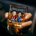 Custom Name Funny Gifts for Son from Mom - Personalized Whiskey Glass
