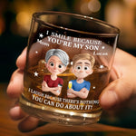 Custom Name Funny Mom and Son Gifts - Personalized Whiskey Glass
