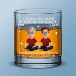 Custom Name Funny Gifts for Son from Mom - Personalized Whiskey Glass