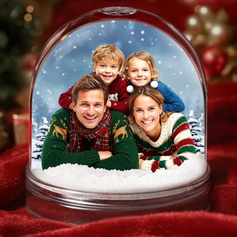 Custom Photo Christmas Family Gifts - Personalized Acrylic Snow Globe