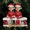Custom Crochet Acrylic Ornament - Personalized Christmas Birthday Gifts For Brother, Sister - Built In Best Friend For Life