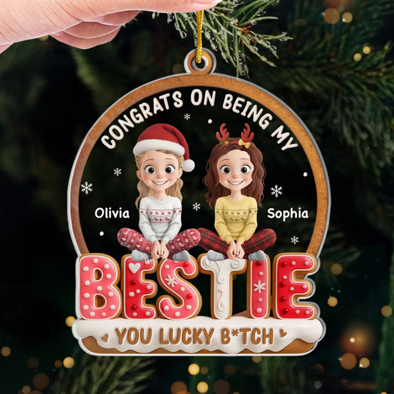 Custom Name Funny Bestie Christmas Gifts - Personalized Ornament