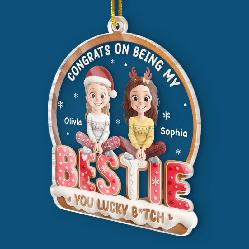 Custom Name Funny Bestie Christmas Gifts - Personalized Ornament