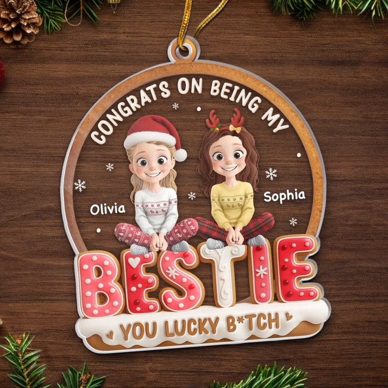 Custom Name Funny Bestie Christmas Gifts - Personalized Ornament