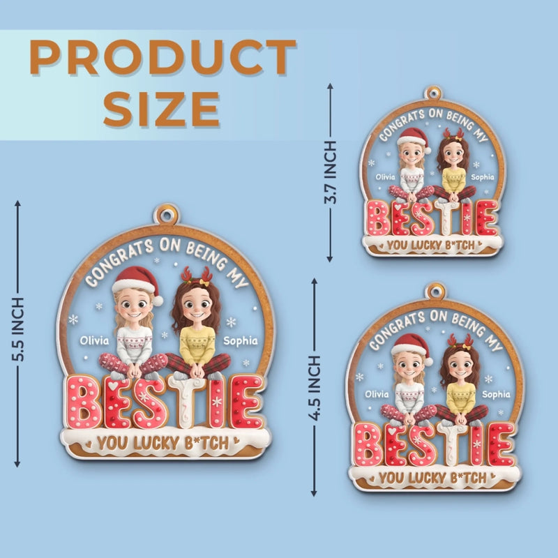 Custom Name Funny Bestie Christmas Gifts - Personalized Ornament