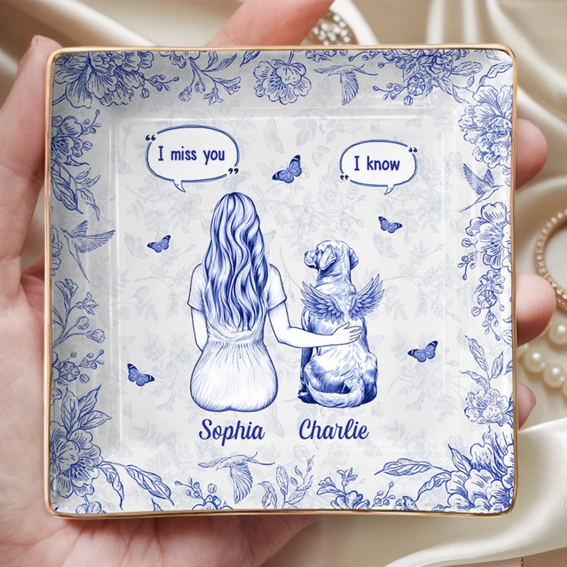 Custom Name Pet Memorial Gifts - Personalized Full-Print Jewelry Dish
