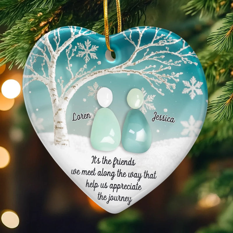 Custom Name Friendship Christmas Gifts - Personalized Ceramic Ornament