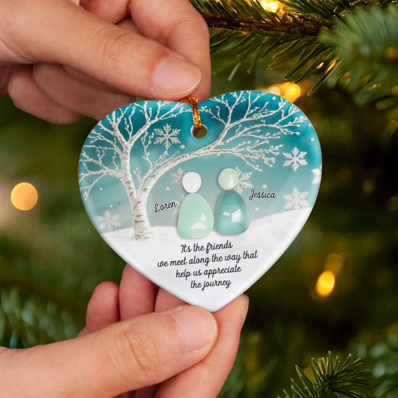 Custom Name Friendship Christmas Gifts - Personalized Ceramic Ornament