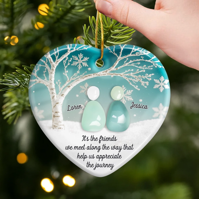 Custom Name Friendship Christmas Gifts - Personalized Ceramic Ornament