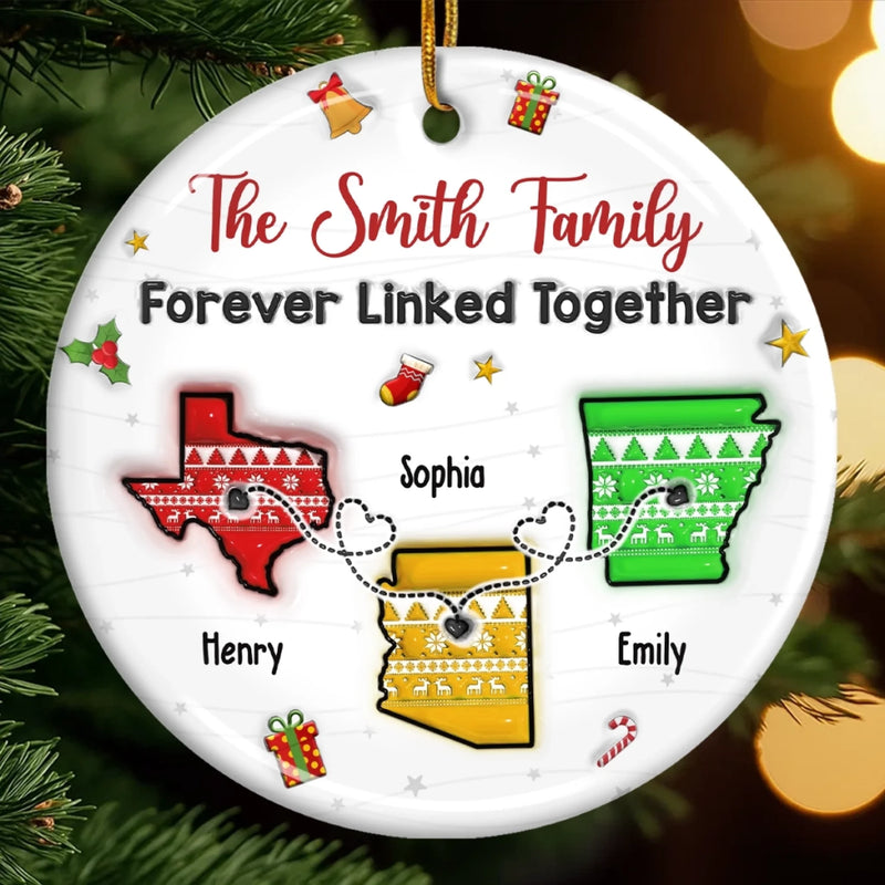 Custom Long Distance Ceramic Ornament - Personalized Christmas Birthday Gifts For Mom, Dad, Brother, Sister, Kids - From My Heart To Yours