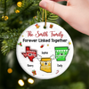 Custom Long Distance Ceramic Ornament - Personalized Christmas Birthday Gifts For Mom, Dad, Brother, Sister, Kids - From My Heart To Yours