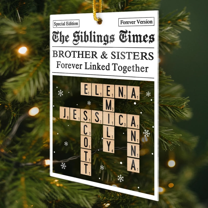Custom Name Sibling Christmas Gifts - Personalized Ornament