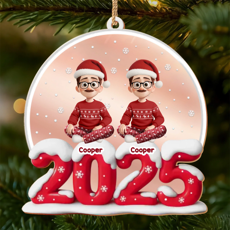 Custom Wooden Mirror Acrylic Ornament - Personalized Christmas Birthday Gifts For Mom, Dad, Brother, Sister, Kids - Joy Begins Where We Gather