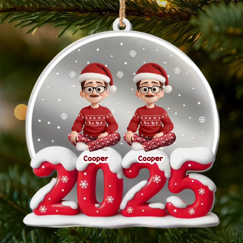 Custom Wooden Mirror Acrylic Ornament - Personalized Christmas Birthday Gifts For Mom, Dad, Brother, Sister, Kids - Joy Begins Where We Gather
