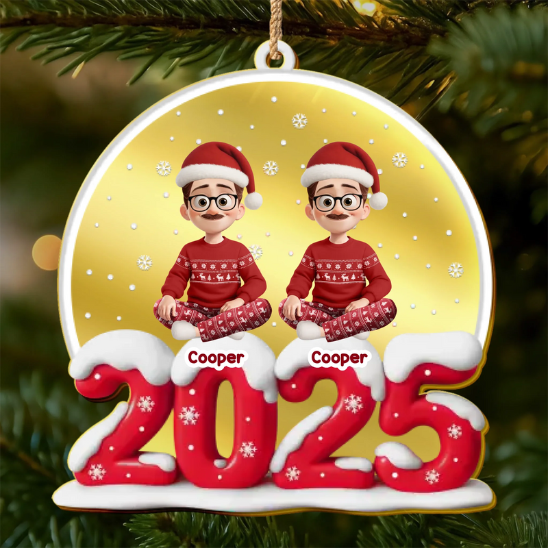 Custom Wooden Mirror Acrylic Ornament - Personalized Christmas Birthday Gifts For Mom, Dad, Brother, Sister, Kids - Joy Begins Where We Gather