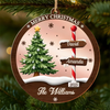 Custom Wooden Mirror Acrylic Ornament - Personalized Christmas Birthday Gifts For Mom, Dad, Brother, Sister, Kids - Love Reflects Here