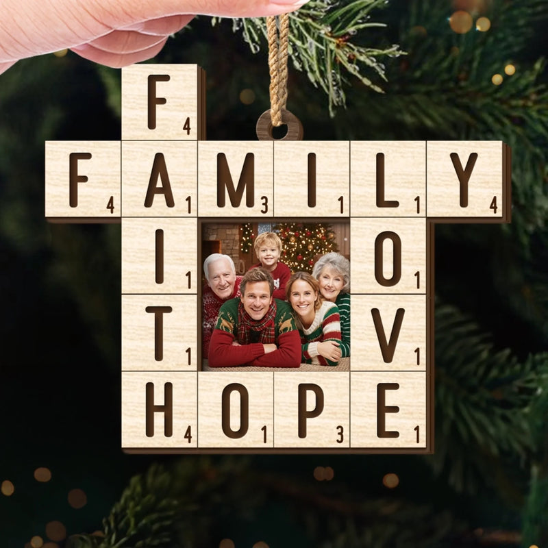 Custom Photo Family Christmas Gifts - Personalized 2 Layers Ornament
