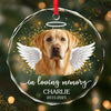 Custom Photo Circle Glass Ornament - Personalized Pet Christmas Memorial Sympathy Gifts For Dogs, Cats - Forever Loved Always Remembered