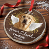 Custom Photo Circle Glass Ornament - Personalized Pet Christmas Memorial Sympathy Gifts For Dogs, Cats - Forever Loved Always Remembered