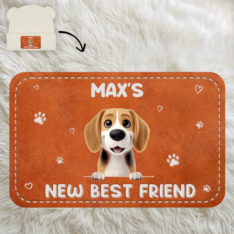 Custom Name Puppy New Best Friend Gifts for Baby - Personalized Baby Beanie and Mittens Set